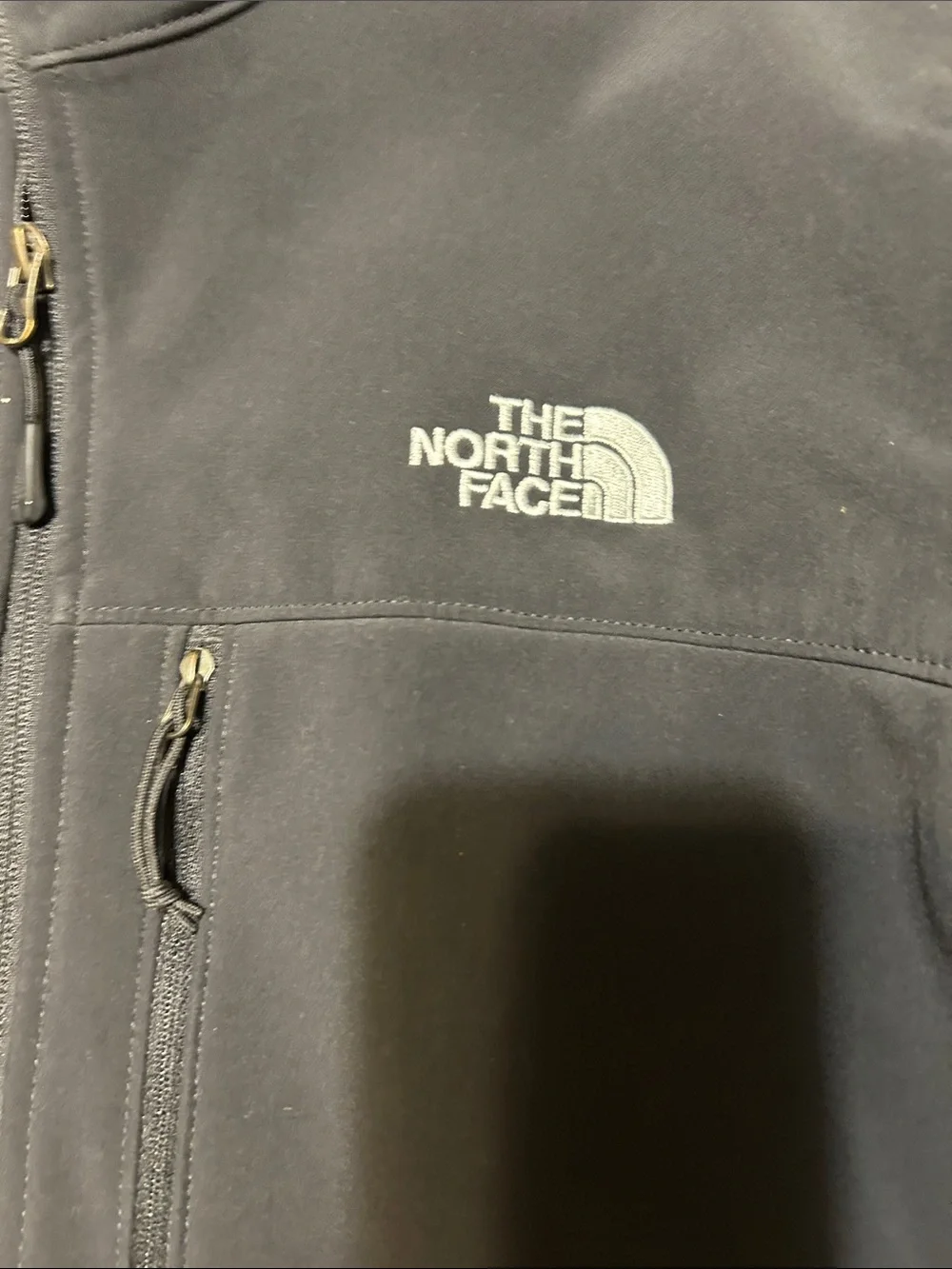 The North Face Men's Dark Gray Softshell Jacket with High Collar